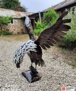 African fish eagle recycled metal