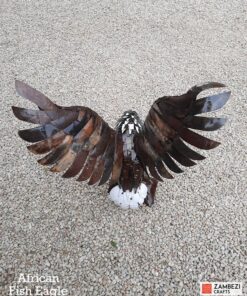 African fish eagle recycled metal