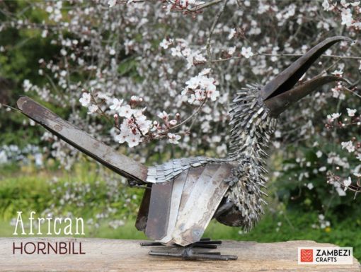 recycled metal hornbill