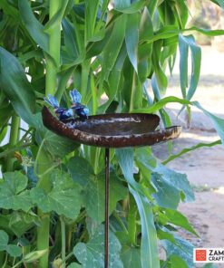 Recycled metal bird feeder blue wrens