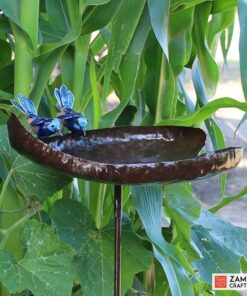 Recycled metal bird feeder blue wrens