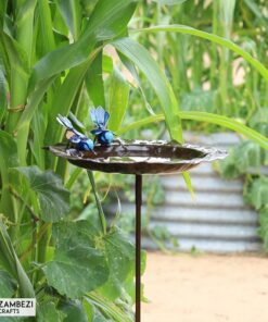 Recycled metal bird feeder blue wrens