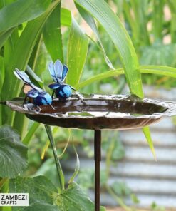 Recycled metal bird feeder blue wrens