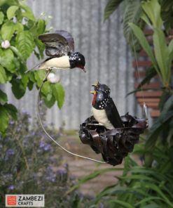 recycled metal bird nest