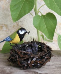 recycled metal bird nest