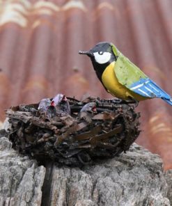 recycled metal bird nest