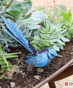 recycled metal blue wren