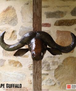 recycled metal cape buffalo trophy