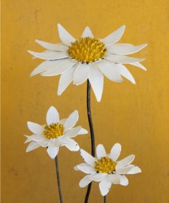 recycled metal flowers daisies