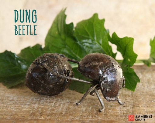 recycled metal dung beetle