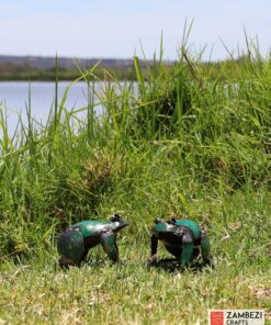 recycled metal frogs