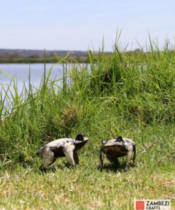 recycled metal frogs