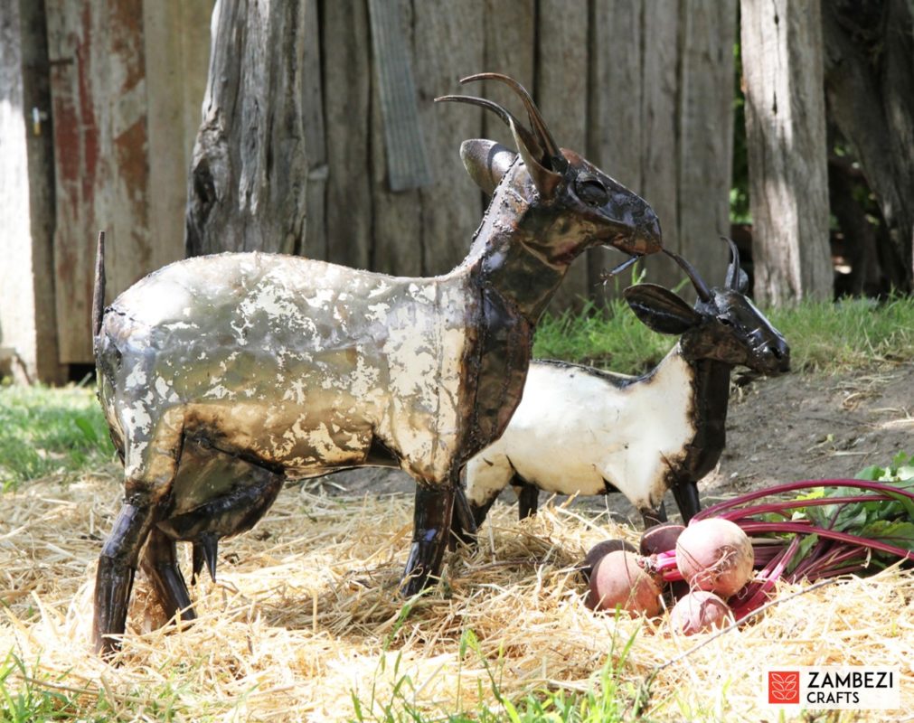 Goat (Small & Large) Recycled Metal Zambezi Crafts