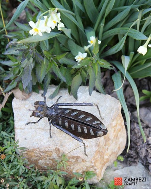 recycled metal grasshopper