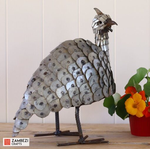 recycled metal guinea fowl