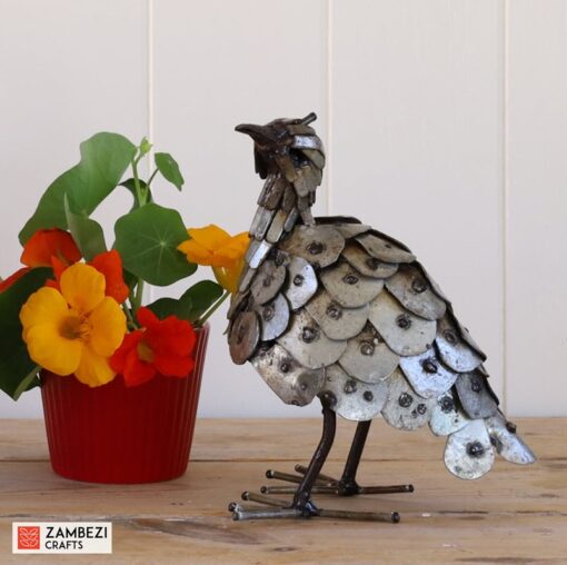 recycled metal guinea fowl