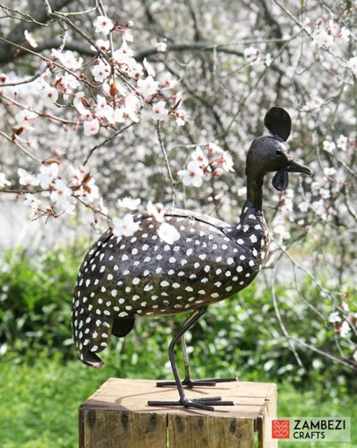 recycled metal guinea fowl