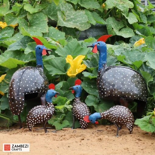 recycled metal guinea fowl