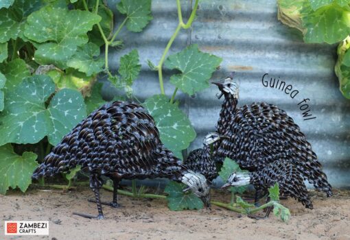 recycled metal guinea fowl