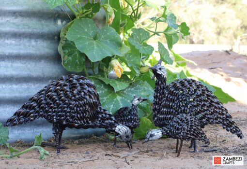 recycled metal guinea fowl