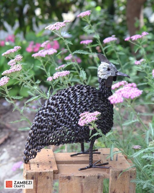 recycled metal guinea fowl