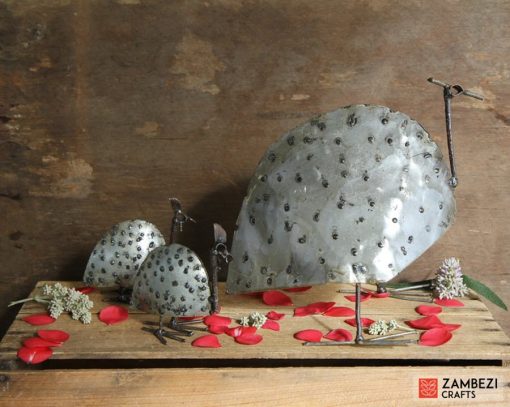 recycled metal guinea fowl