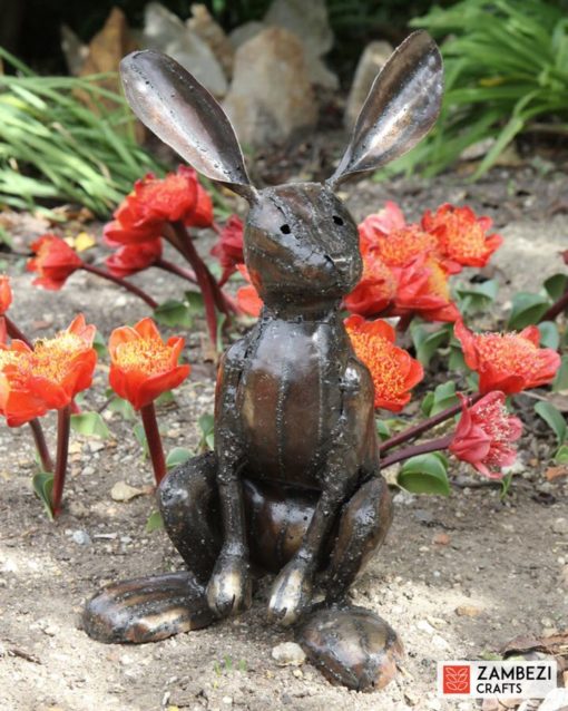 recycled metal hare