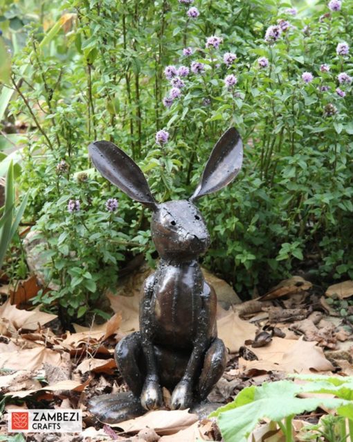 recycled metal hare