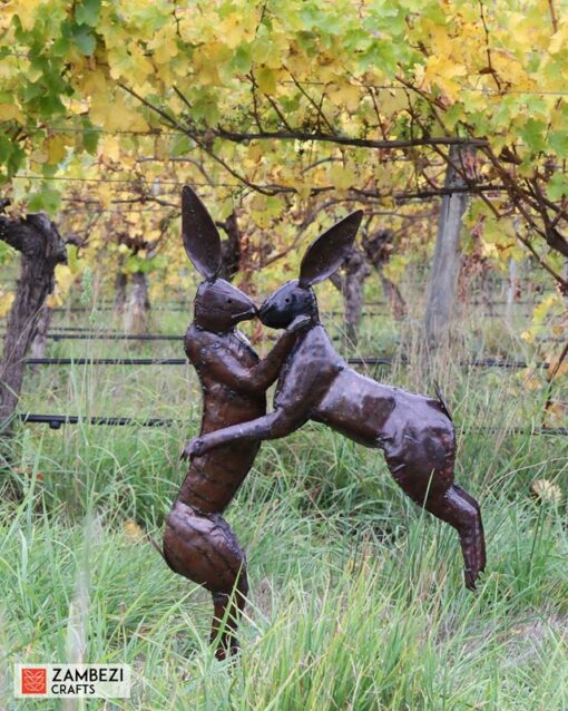 recycled metal hare