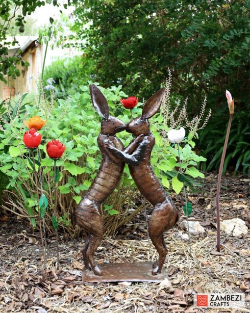 recycled metal hare