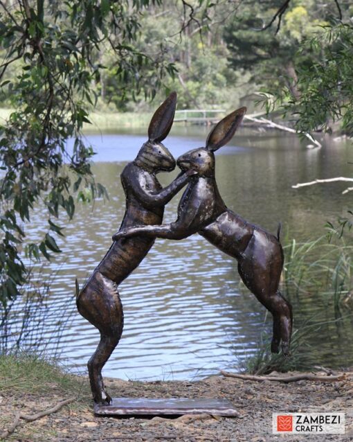 recycled metal hare