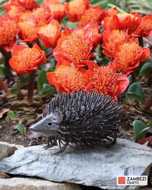 recycled metal hedgehogs