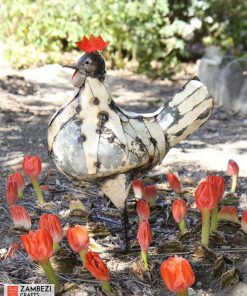 recycled metal hen