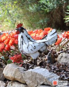 recycled metal hen