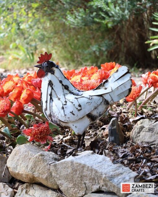 recycled metal hen