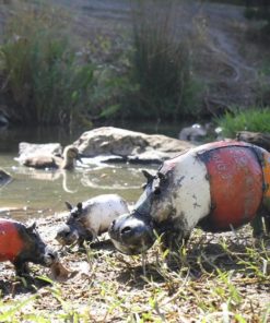 recycled metal hippos