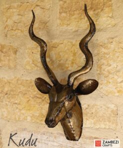 recycled metal kudu trophy