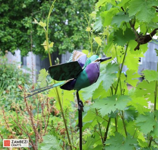 recycled metal lilac-breasted roller
