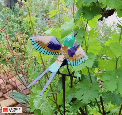 recycled metal lilac-breasted roller