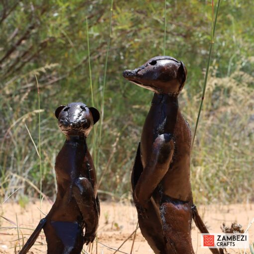 recycled metal meerkats