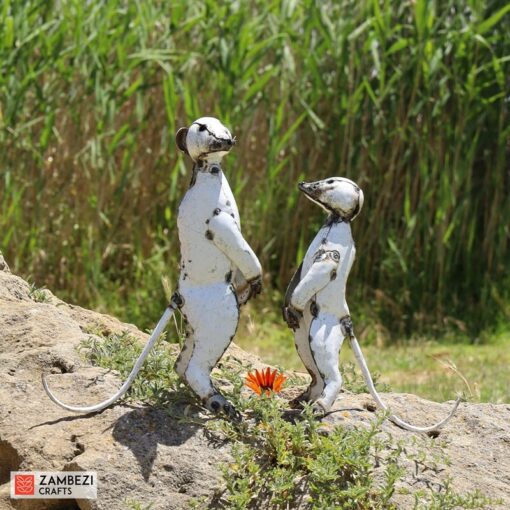 recycled metal meerkats