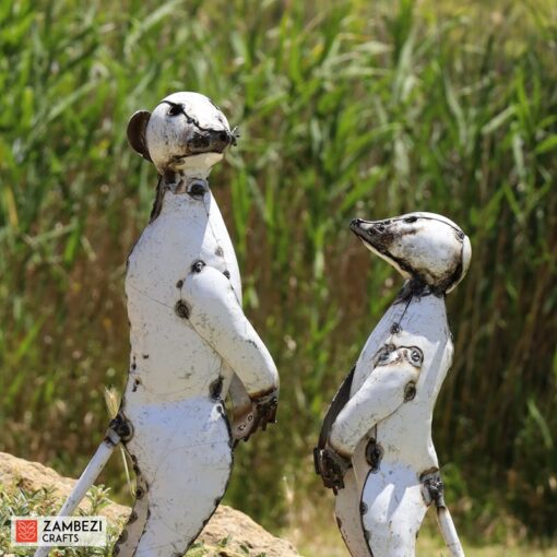 recycled metal meerkats