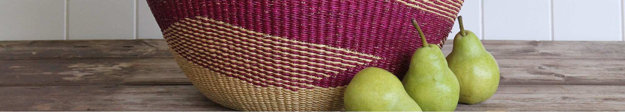 Handwoven African Bolga basket from Ghana