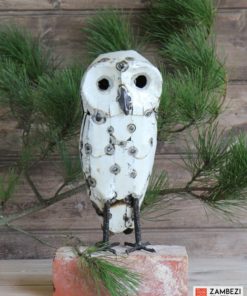 recycled metal owl