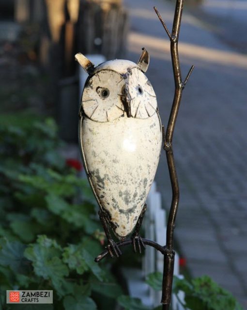 recycled metal owl