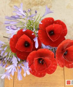 recycled metal flowers poppies