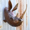 recycled metal rhino trophy