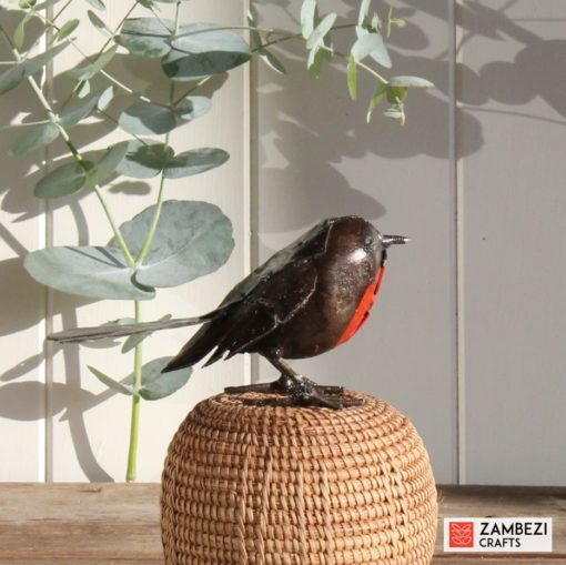recycled metal robin