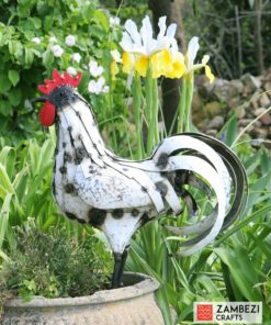 recycled metal rooster