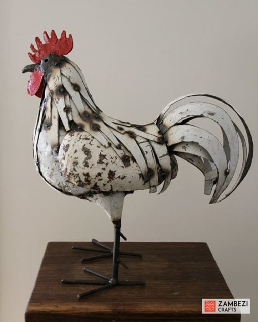 recycled metal rooster